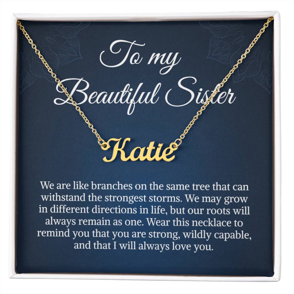 For My Beautiful Sister Necklace Gift | To My Sister Gifts | Personalized Name Necklace