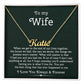 To My Wife Personalized Heart Name Necklace, From Husband, Anniversary Gift for Wife, Sentimental Gift for Wife, Birthday Gift for Wife