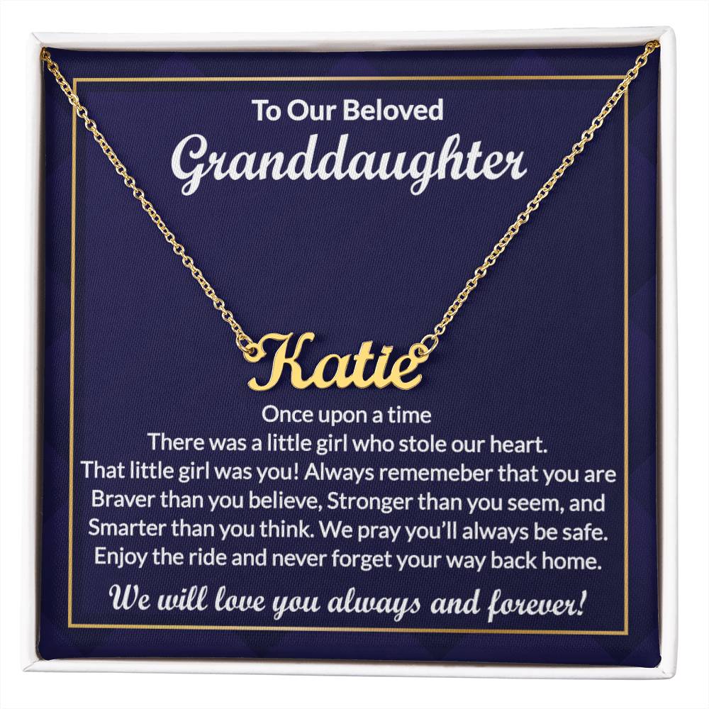 Custom Granddaughter Necklace Gifts from Grandma, Grandpa, Grandfather - Perfect for Graduation, Birthday, Personalized Name Jewelry