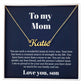 To My Mom Necklace From Son Personalized Name Necklace For Mom, To My Boyfriend Mom, My Girlfriend Mom On Mother's Day, Birthday With Message Card Box