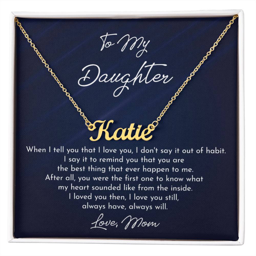 Daughters Birthday Gift with Message Card, Birthday Graduation Gifts for Daughter Personalized Name Necklace for Women