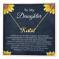 To My Daughter Flower Name Necklace, Personalized Gift for Daughter, Daughter Birthday Gift Message Card Jewelry, Handmade Necklace - Personalized Gift, with Box On Birthday Anniversary Christmas