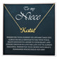 To My Niece Personalized Name Necklace, Perfect Birthday or Graduation Gift with Blessing Card and Gift Box Packaging