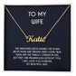 To My Beautiful Wife Necklace, Necklace From Husband Personalized Name Jewelry, Message Card and Box Necklaces for Women, Wife's Necklace for Anniversary