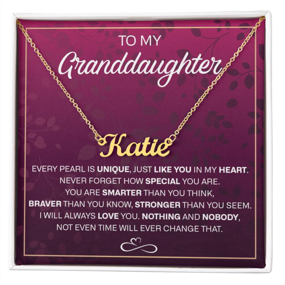 To My Granddaughter name necklace