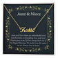 Christmas Gifts for Aunt and Niece Necklace Aunt Gifts from Niece Jewelry Gifts for Auntie Birthday Gifts, Name Necklace Card