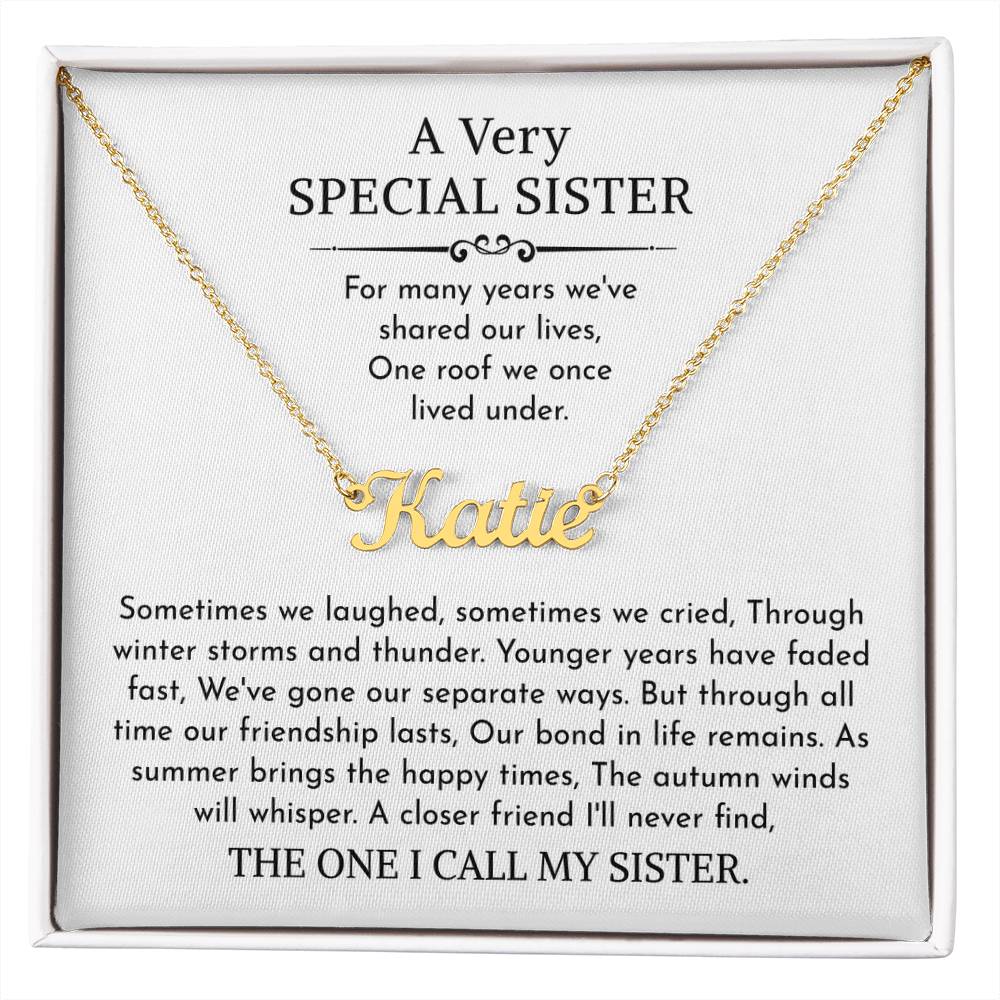 sister name necklace