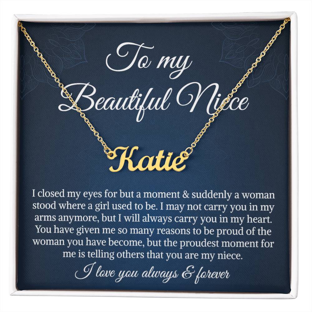 Necklace To My Niece To My Badass Niece Name Necklace, Niece Birthday Gift, Uncle Gift To Niece, Gift From Aunt On Birthday, Graduation Day, Christmas Gift