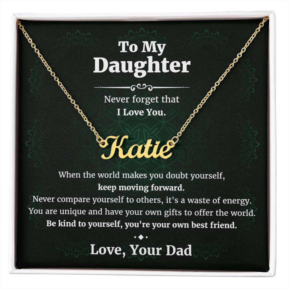 Daughter Gifts from Dad Personalized Name Necklace Birthday Christmas Valentine's day Gifts