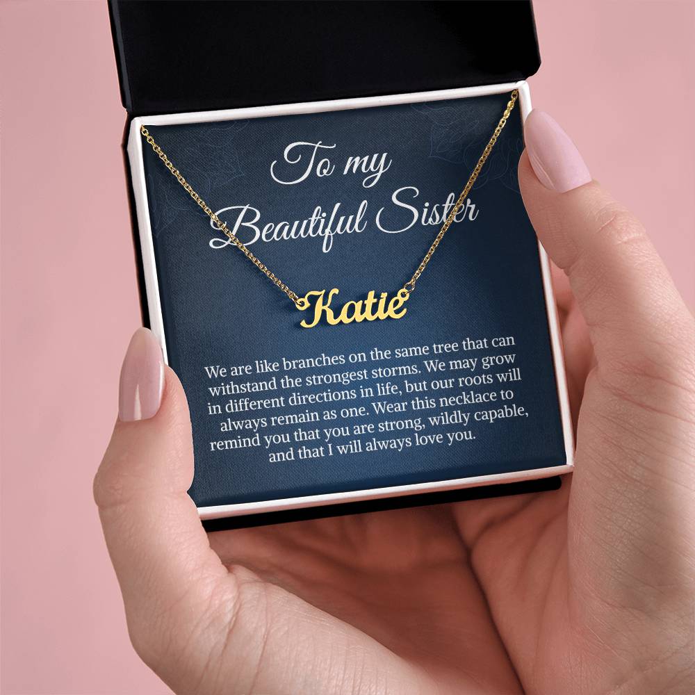 For My Beautiful Sister Necklace Gift | To My Sister Gifts | Personalized Name Necklace