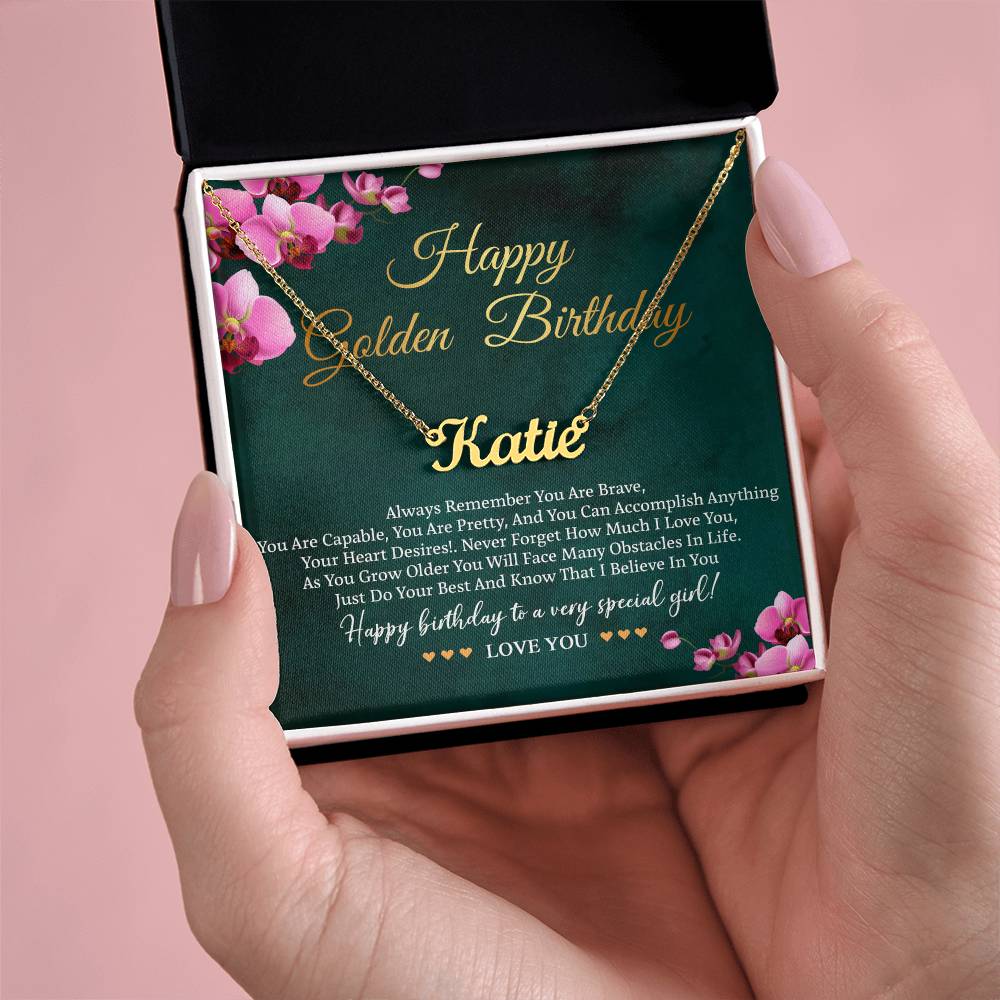 Golden Birthday Gift with Message Card - Happy Golden Birthday Necklace Gift for Her: Women, Girl, Sister, Daughter, Friend