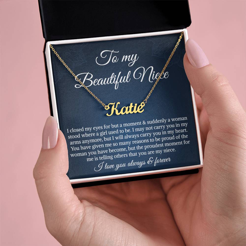 Necklace To My Niece To My Badass Niece Name Necklace, Niece Birthday Gift, Uncle Gift To Niece, Gift From Aunt On Birthday, Graduation Day, Christmas Gift