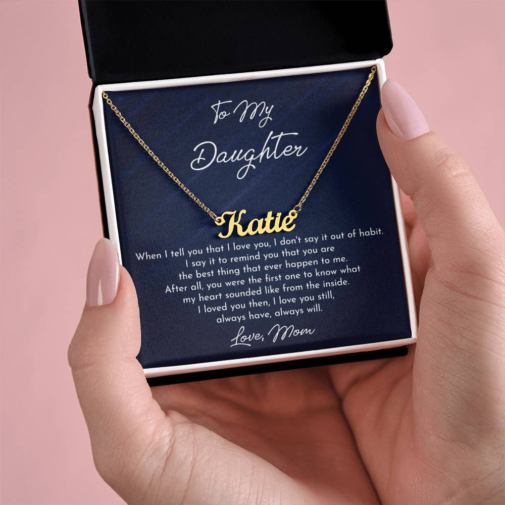 Daughters Birthday Gift with Message Card, Birthday Graduation Gifts for Daughter Personalized Name Necklace for Women