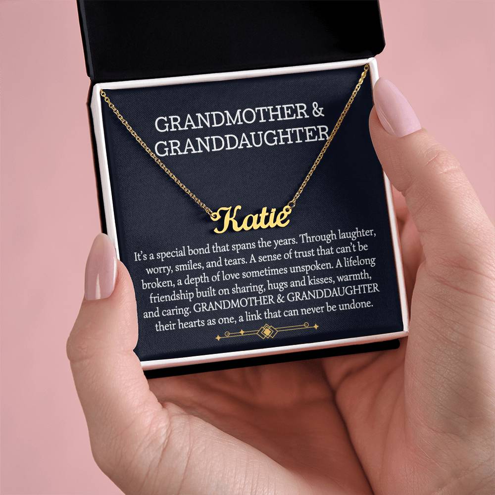 Grandmother And Granddaughter Personalized Name Necklace, Birthday Gift, Christmas Gift