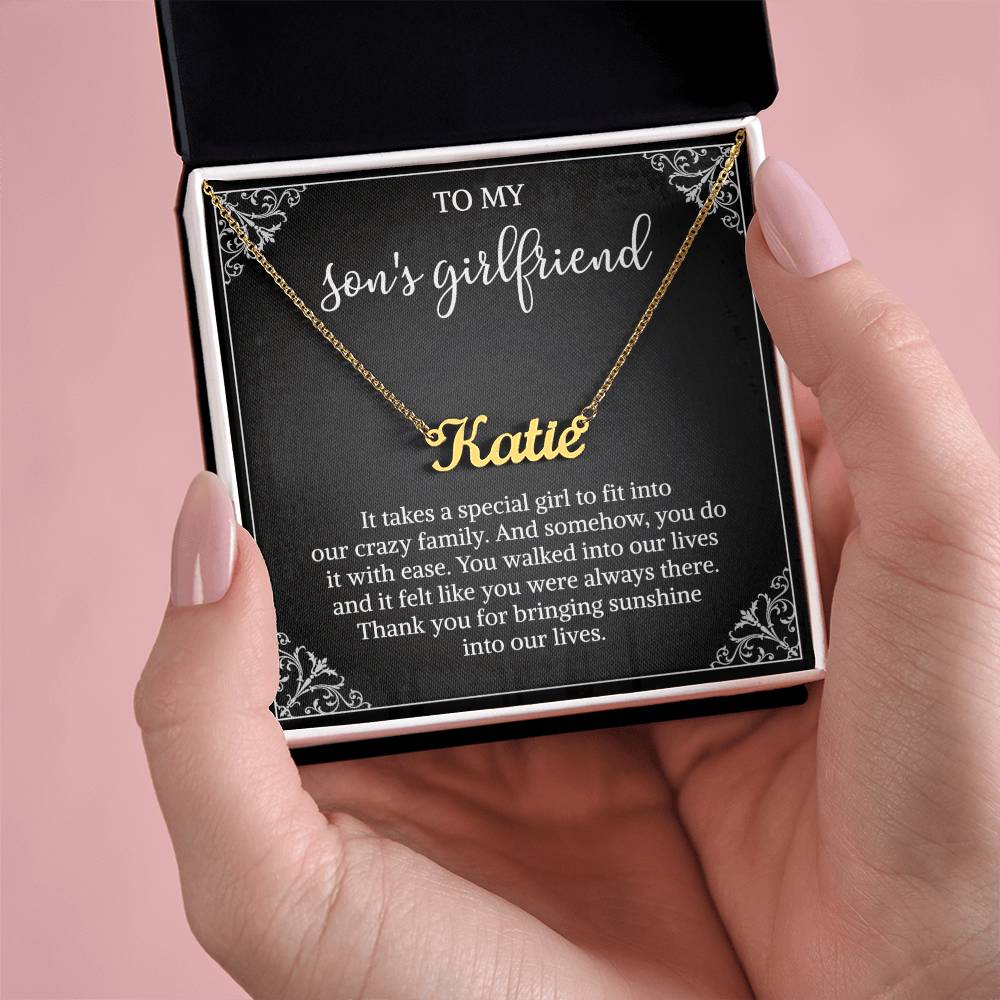 Sons Girlfriend Necklace from Mom, To my Son's Girlfriend Gifts, Sterling Silver Two Interlocking Infinity Double Heart Necklace, Valentine's Day Jewelry Birthday Gift