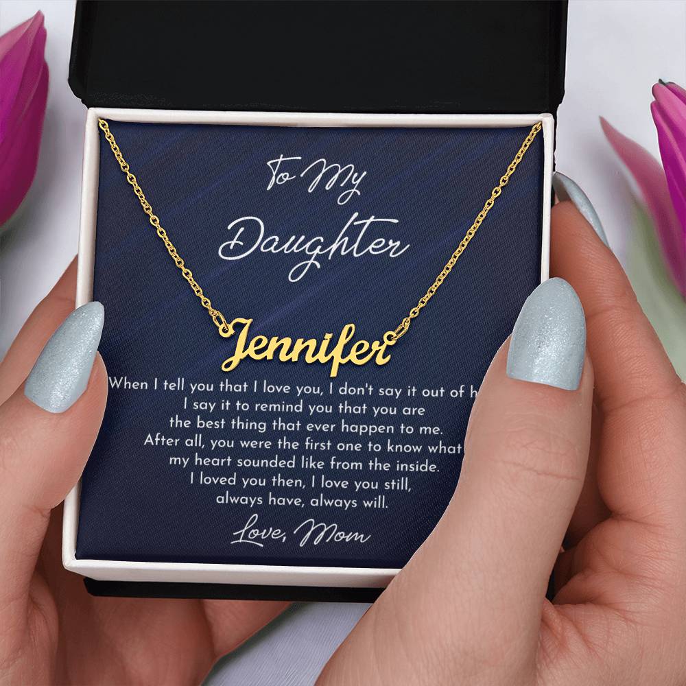 Daughters Birthday Gift with Message Card, Birthday Graduation Gifts for Daughter Personalized Name Necklace for Women