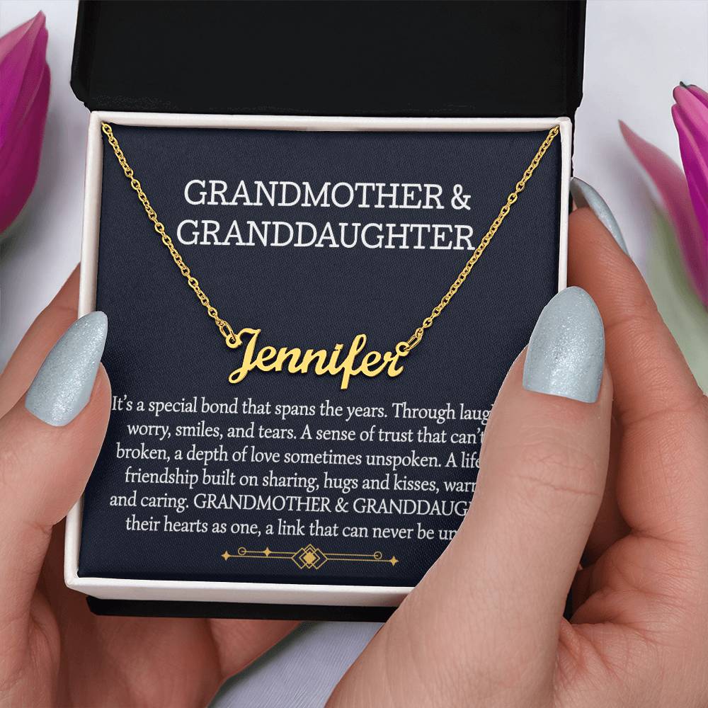 Grandmother And Granddaughter Personalized Name Necklace, Birthday Gift, Christmas Gift
