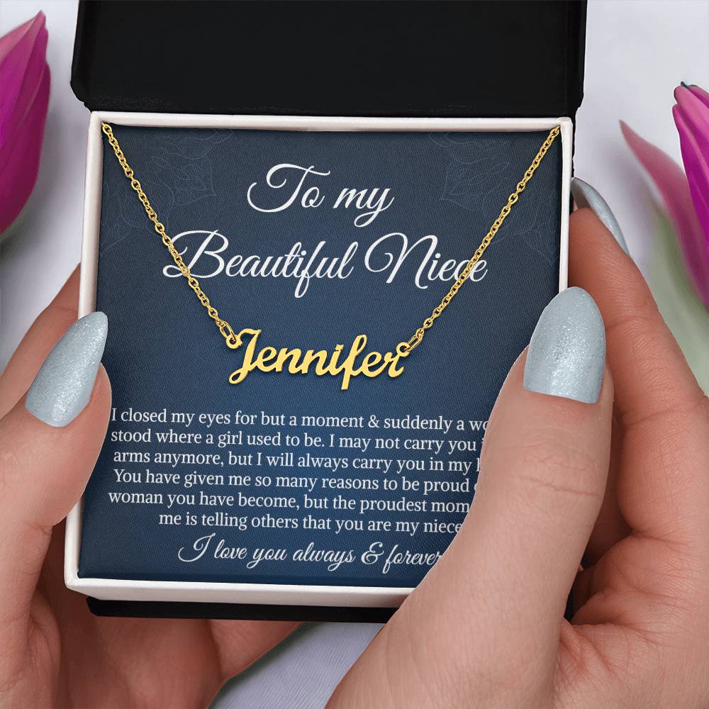 Necklace To My Niece To My Badass Niece Name Necklace, Niece Birthday Gift, Uncle Gift To Niece, Gift From Aunt On Birthday, Graduation Day, Christmas Gift