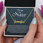 To My Niece Personalized Name Necklace, Perfect Birthday or Graduation Gift with Blessing Card and Gift Box Packaging