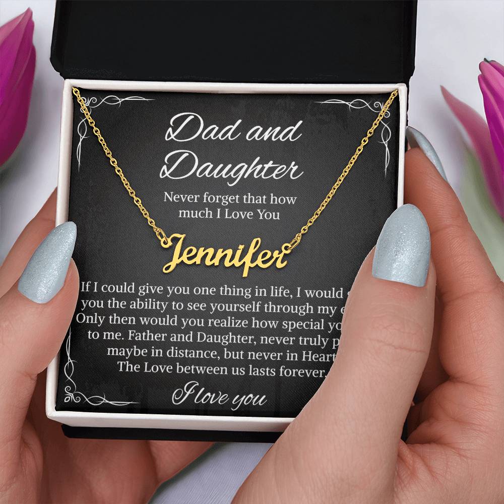 Daughter Personalized Name Necklace Jewelry Gift from Dad for Women, Teens, Girls Jewelry for Daughter Birthday Gifts from Father