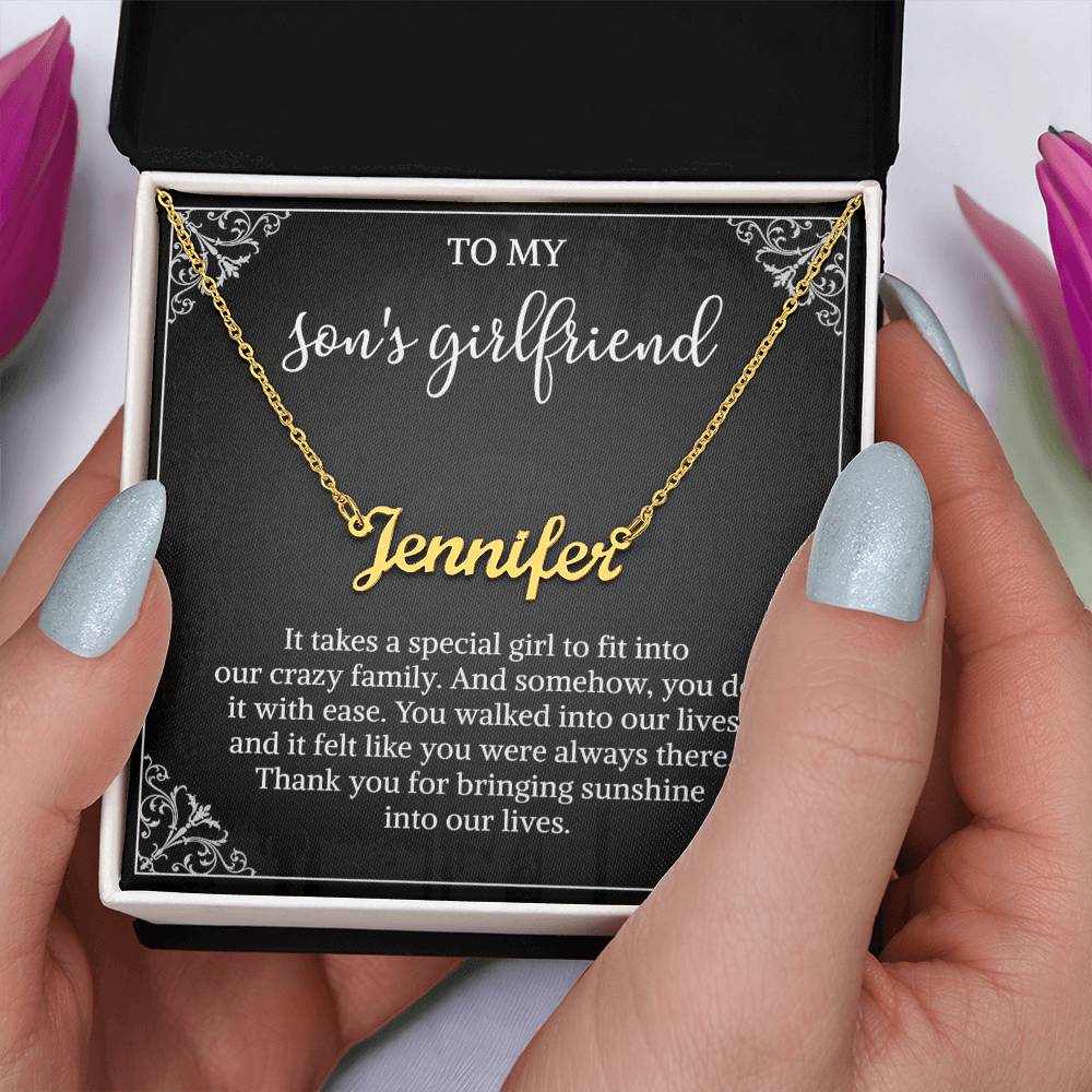 Sons Girlfriend Necklace from Mom, To my Son's Girlfriend Gifts, Sterling Silver Two Interlocking Infinity Double Heart Necklace, Valentine's Day Jewelry Birthday Gift