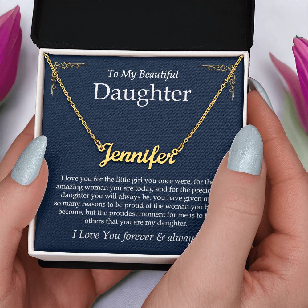Father to Daughter Gifts from Dad to Daughter Necklace, Father Daughter Necklace for Daughter from Dad, Personalized Name Necklace Gifts