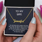 To My Beautiful Wife Necklace, Necklace From Husband Personalized Name Jewelry, Message Card and Box Necklaces for Women, Wife's Necklace for Anniversary