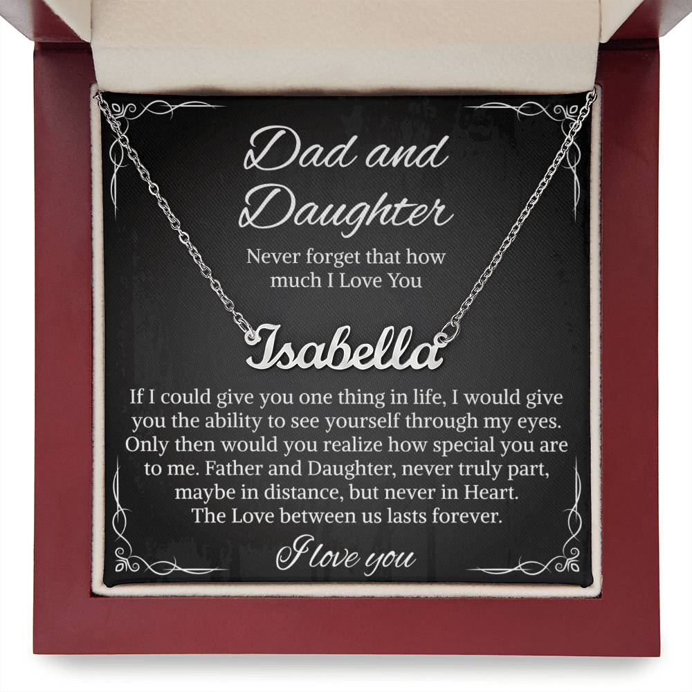 Daughter Personalized Name Necklace Jewelry Gift from Dad for Women, Teens, Girls Jewelry for Daughter Birthday Gifts from Father