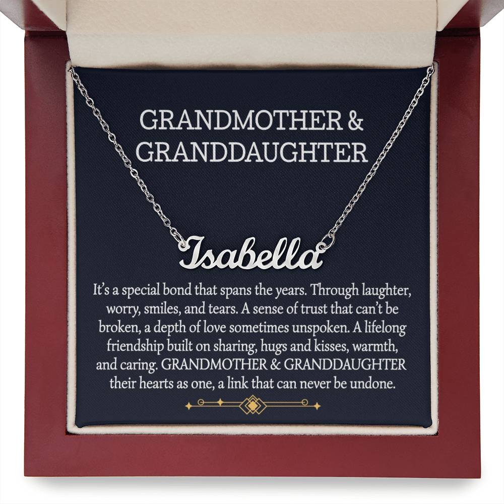 Grandmother And Granddaughter Personalized Name Necklace, Birthday Gift, Christmas Gift