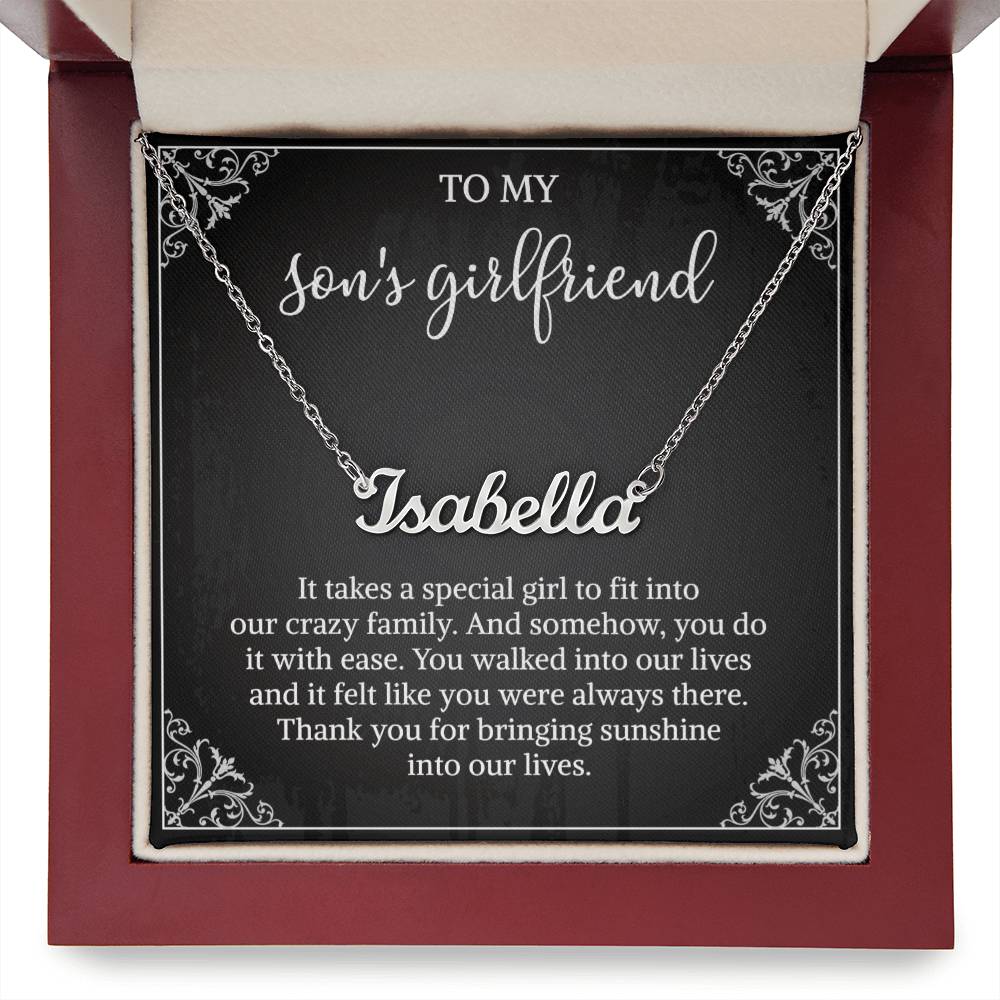 Sons Girlfriend Necklace from Mom, To my Son's Girlfriend Gifts, Sterling Silver Two Interlocking Infinity Double Heart Necklace, Valentine's Day Jewelry Birthday Gift