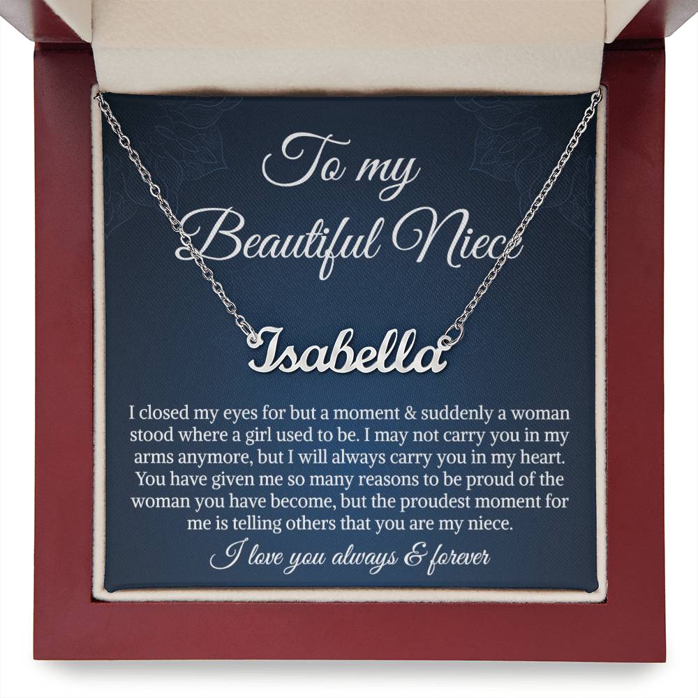 Necklace To My Niece To My Badass Niece Name Necklace, Niece Birthday Gift, Uncle Gift To Niece, Gift From Aunt On Birthday, Graduation Day, Christmas Gift