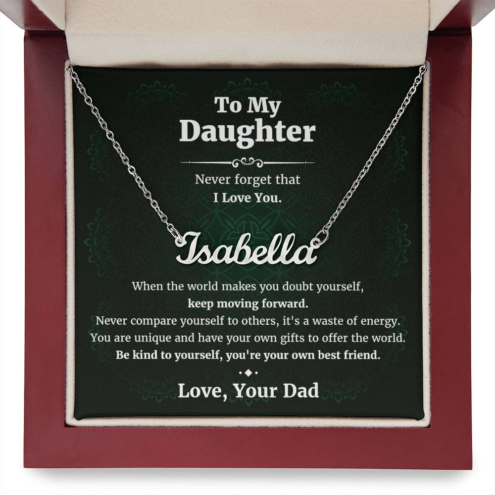 Daughter Gifts from Dad Personalized Name Necklace Birthday Christmas Valentine's day Gifts
