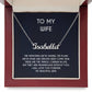 To My Beautiful Wife Necklace, Necklace From Husband Personalized Name Jewelry, Message Card and Box Necklaces for Women, Wife's Necklace for Anniversary