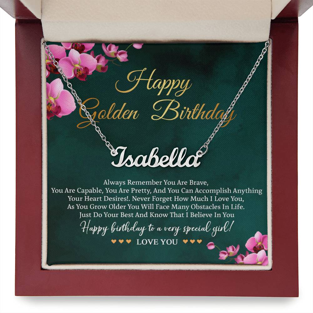 Golden Birthday Gift with Message Card - Happy Golden Birthday Necklace Gift for Her: Women, Girl, Sister, Daughter, Friend