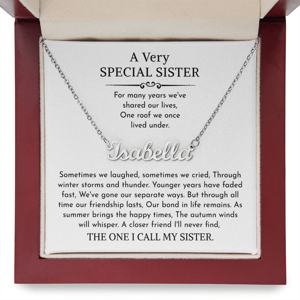 sister name necklace
