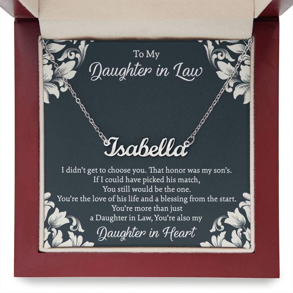 Daughter-in-Law Necklace Gift from Mother-in-Law, To My Daughter-in-Law Honor Pendant Jewelry with Message Card and Gift Box. Surprise Gift for Daughter-in-Law Perfect Daughter-in-Law Gift