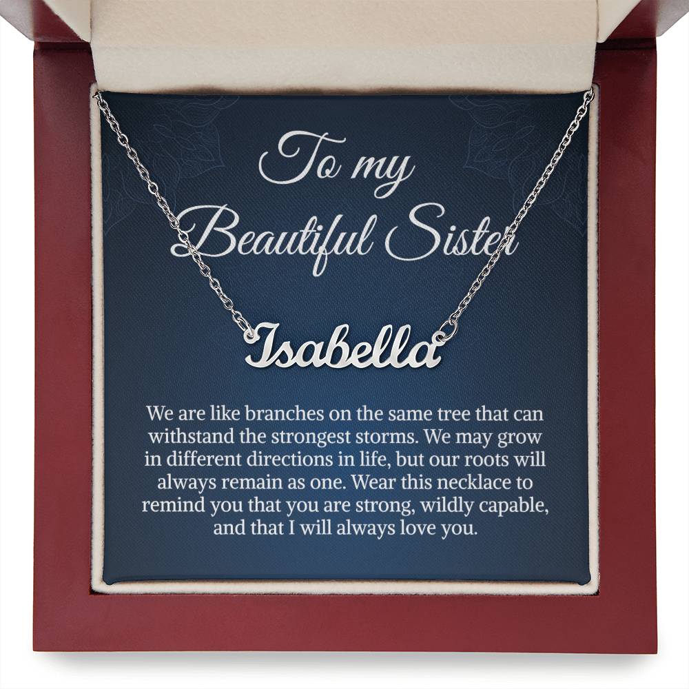 For My Beautiful Sister Necklace Gift | To My Sister Gifts | Personalized Name Necklace