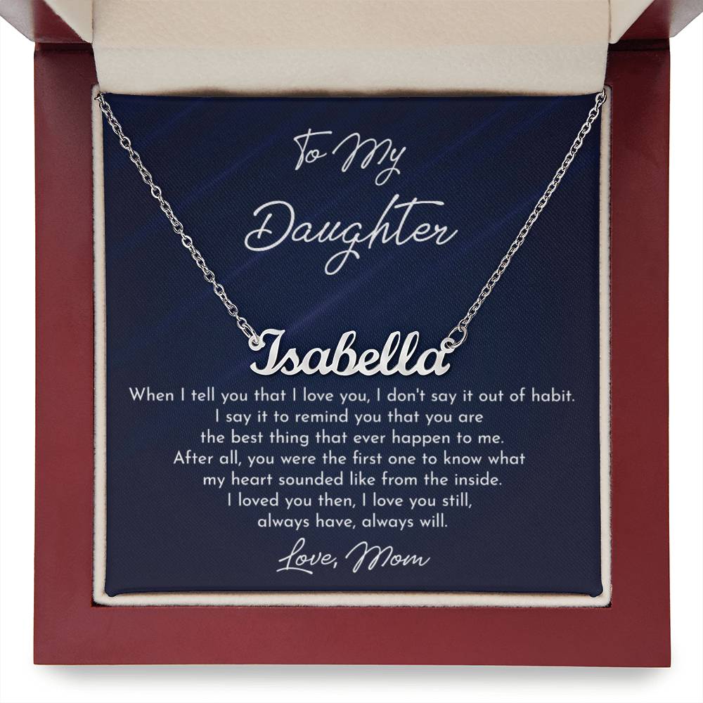 Daughters Birthday Gift with Message Card, Birthday Graduation Gifts for Daughter Personalized Name Necklace for Women