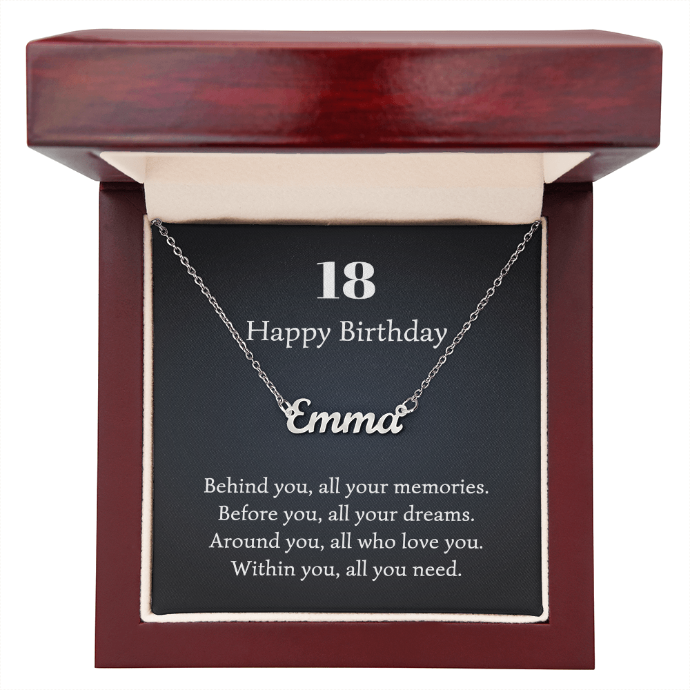 18 happy birthday name neckalce 1