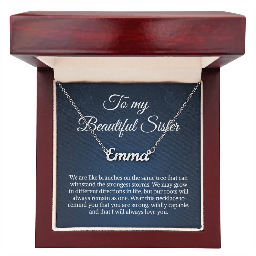 For My Beautiful Sister Necklace Gift | To My Sister Gifts | Personalized Name Necklace