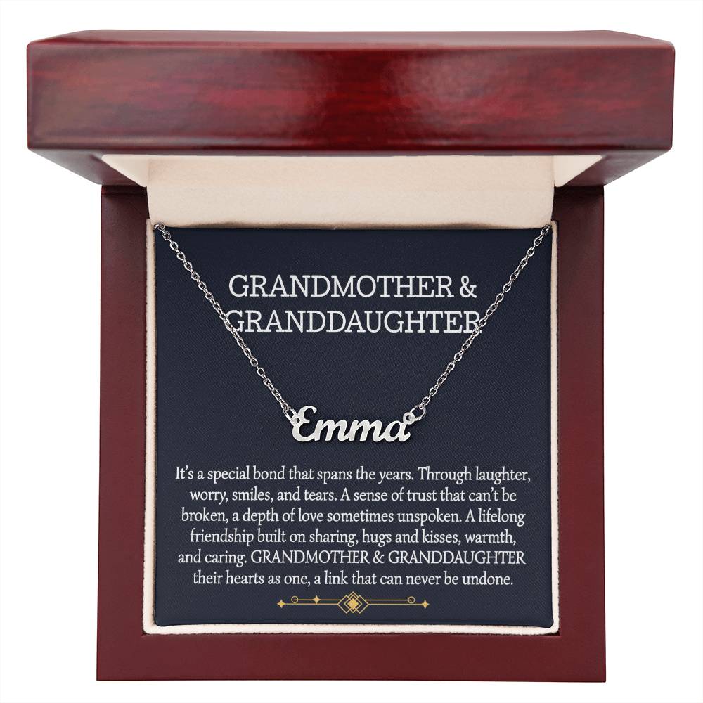 Grandmother And Granddaughter Personalized Name Necklace, Birthday Gift, Christmas Gift