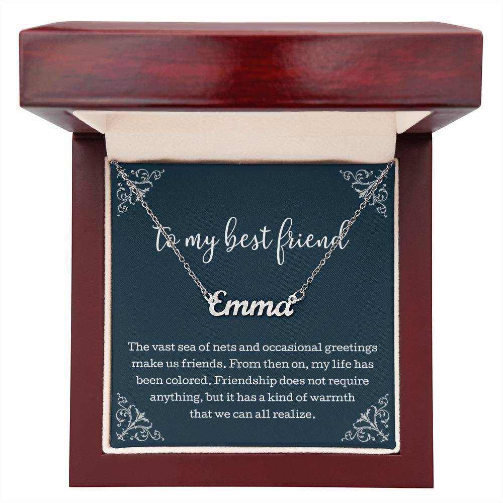 To My Best Friend Necklace, For Best Friend, Friendship Jewelry, Best Friend Necklace With Message Card, Best Friend Jewelry, Birthday Gifts For Best Friend, Happy Birthday Friend