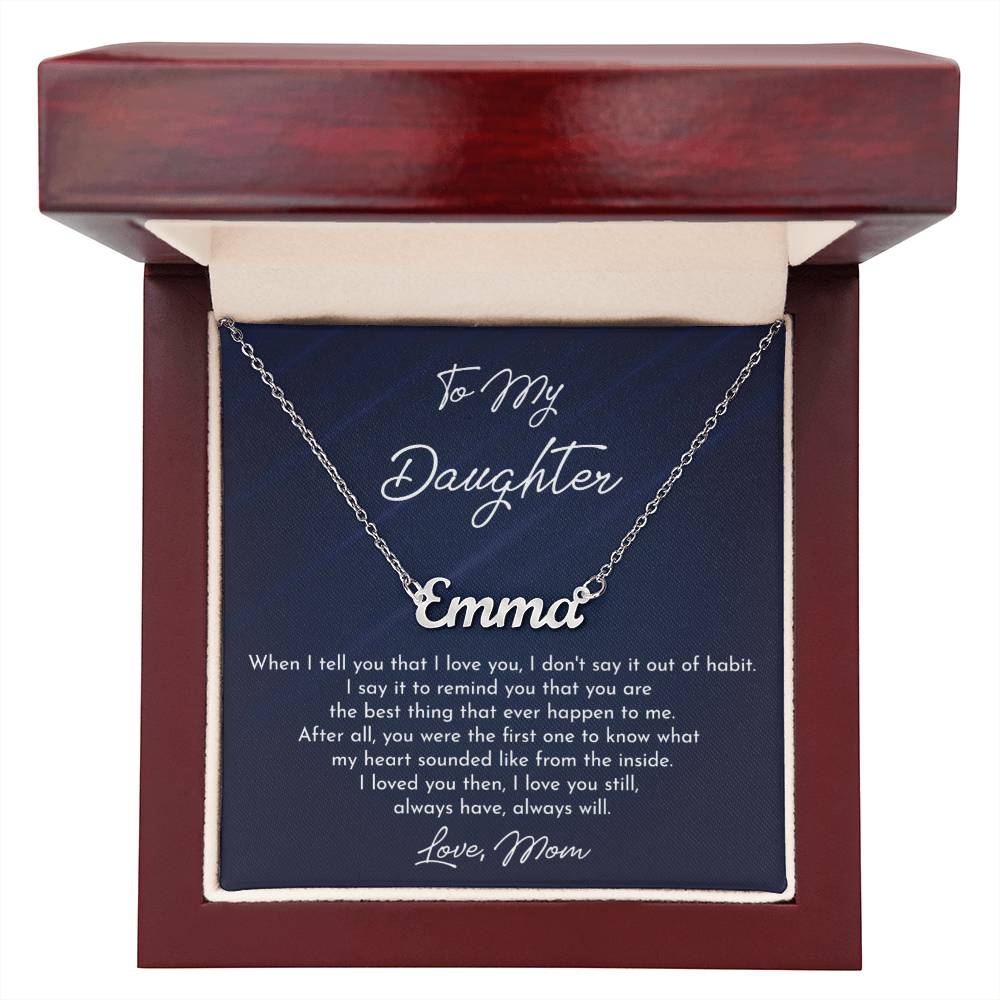 Daughters Birthday Gift with Message Card, Birthday Graduation Gifts for Daughter Personalized Name Necklace for Women