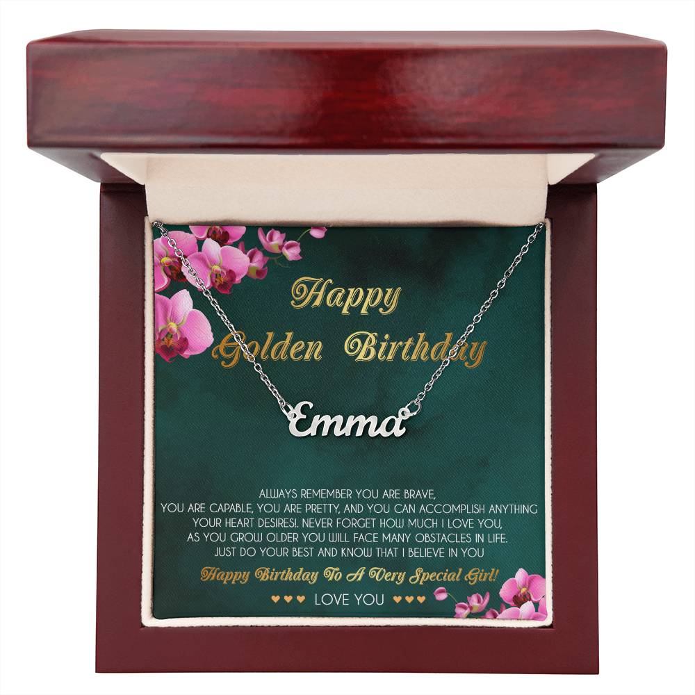 Personalized Name Necklace, Golden Birthday Gift Necklace, Happy Golden Birthday, Golden Birthday Jewelry, Gift for Golden Birthday, Golden Birthday Her