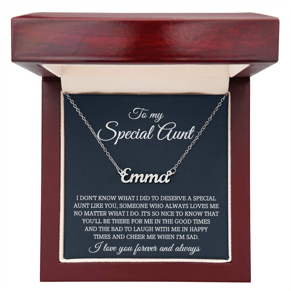 To My Aunt Personalized Necklace Gifts, Best Aunt Ever Necklace Jewelry Sentimental Gifts for Aunt Auntie