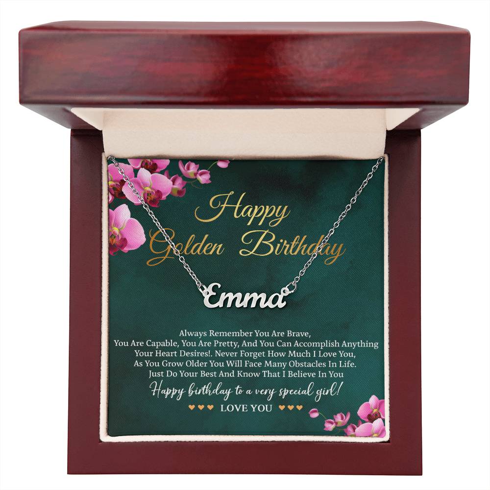 Golden Birthday Gift with Message Card - Happy Golden Birthday Necklace Gift for Her: Women, Girl, Sister, Daughter, Friend