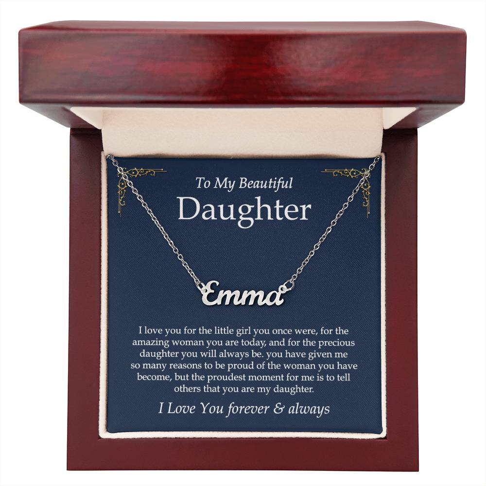 Father to Daughter Gifts from Dad to Daughter Necklace, Father Daughter Necklace for Daughter from Dad, Personalized Name Necklace Gifts