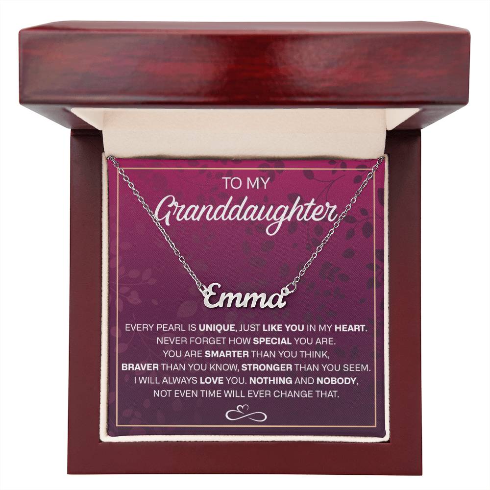 To My Granddaughter name necklace