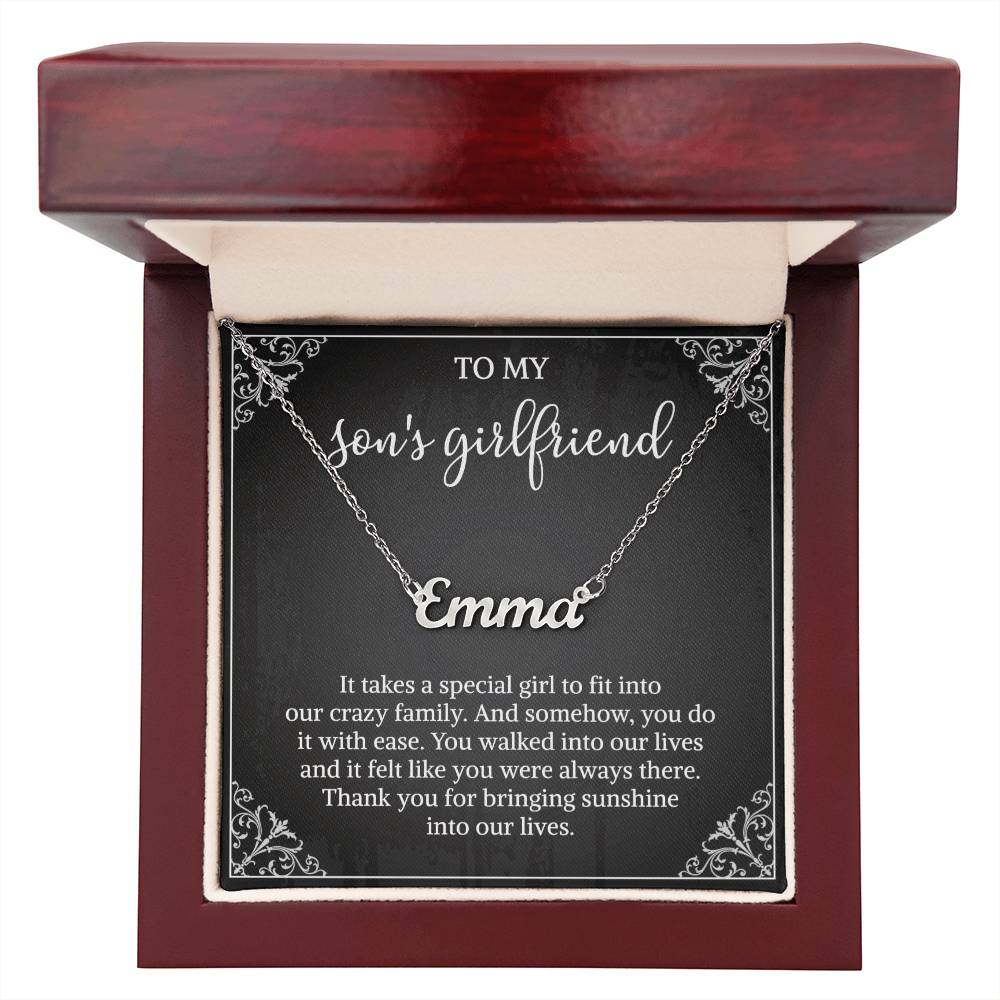 Sons Girlfriend Necklace from Mom, To my Son's Girlfriend Gifts, Sterling Silver Two Interlocking Infinity Double Heart Necklace, Valentine's Day Jewelry Birthday Gift