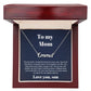 To My Mom Necklace From Son Personalized Name Necklace For Mom, To My Boyfriend Mom, My Girlfriend Mom On Mother's Day, Birthday With Message Card Box